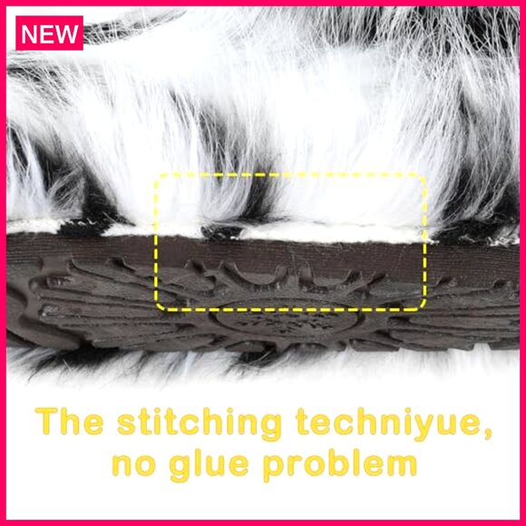 Women's Faux Fur Snow Boots Mid-Calf Winter Shoes Warm Fuzzy Outdoor - Picture 7 of 8